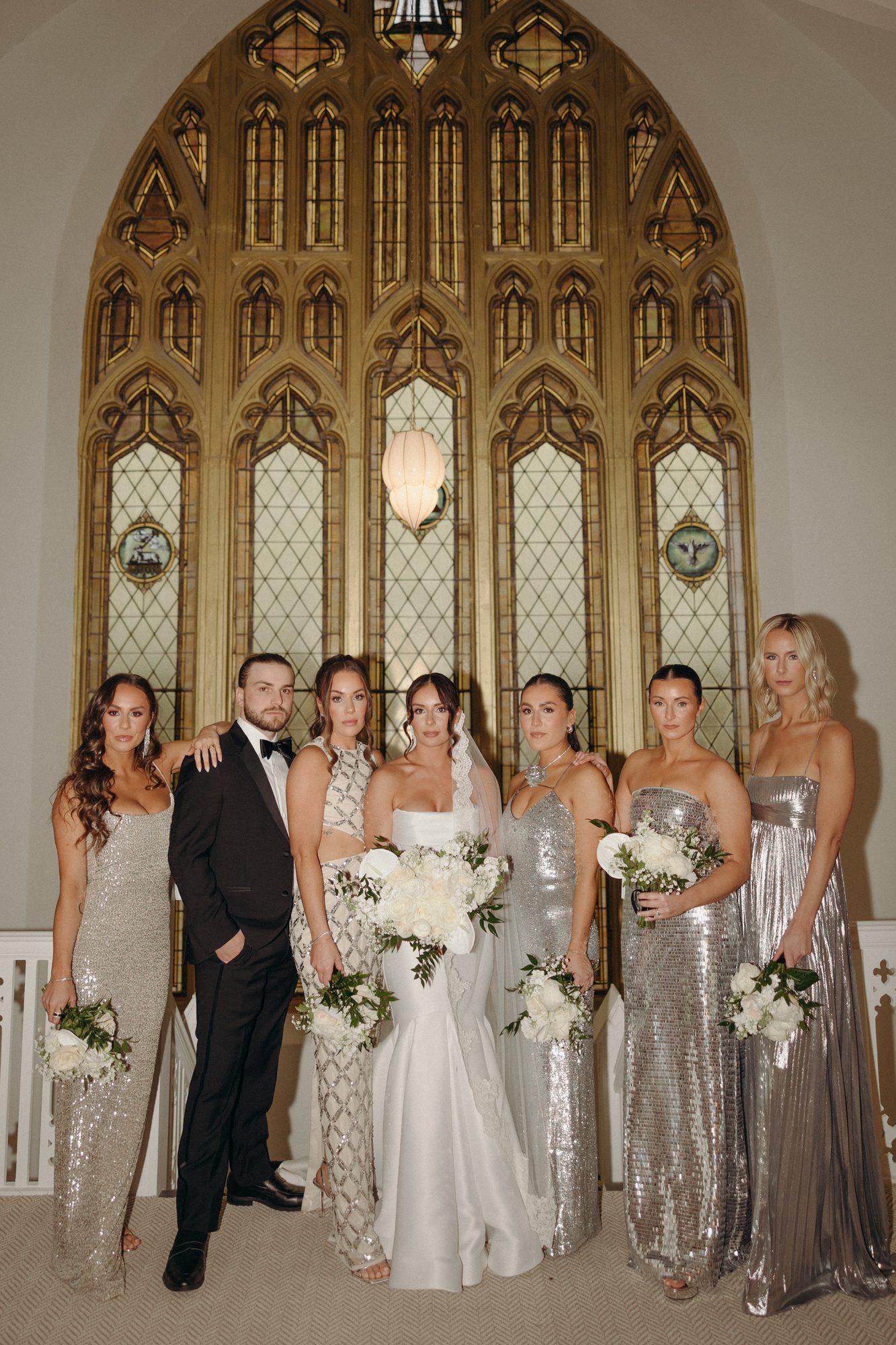 Bride and groom portrait at Melrose Abbey, a historic KC wedding venue