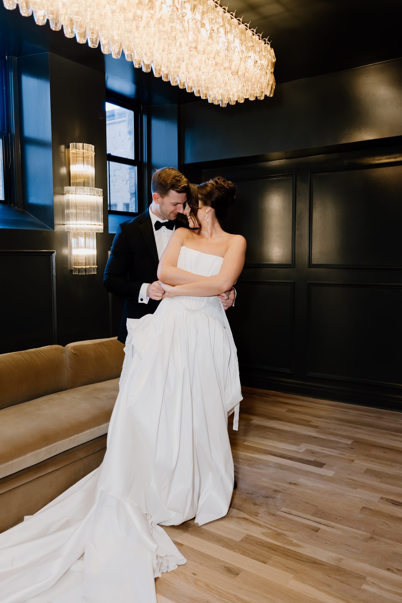 Bride and groom portrait at Melrose Abbey, a historic KC wedding venue